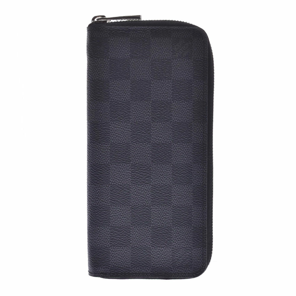 LOUIS VUITTON Graphite Black Zippy Wallet Vertical Black Gray Damier Canvas